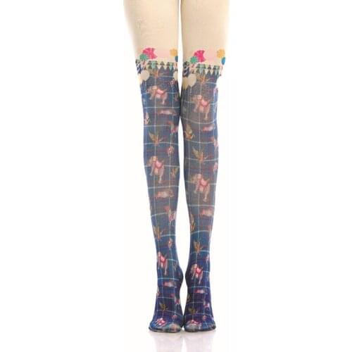 Cartoon Girl Models Circus Printing Pantyhose