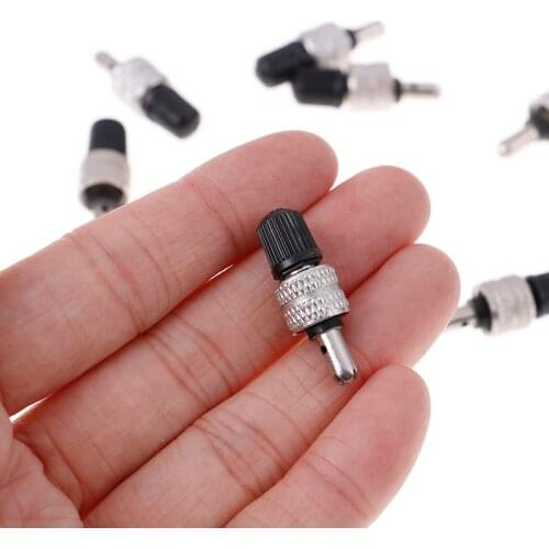 10Pcs Nickel Plated Brass Bike Wheel Tire Valve Core Nickel Plated Brass MTB with Cap Bicycle Tools Accessories