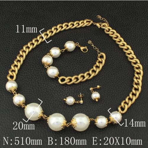 Gold Color Necklace Bracelet Drop Earrings Newest Hot Stainless Steel Jewelry Sets For Women Fashion SFGZALCG