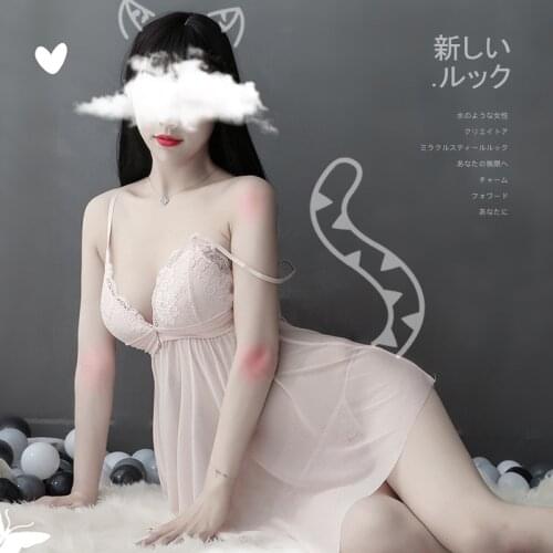 Sexy Underwear with Bra European American Foreign Pajamas Sexy Pajamas Pyjamas Nightdress Perspective Suspender Skirt K081