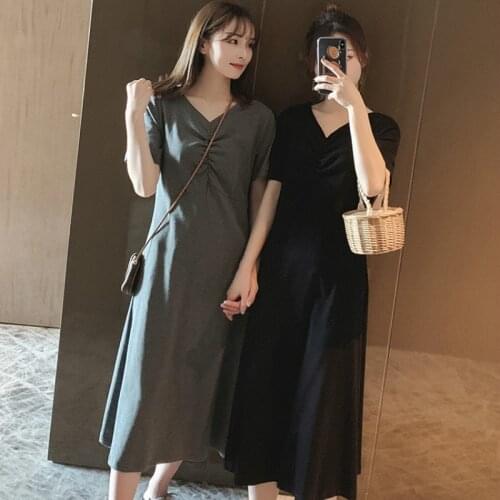Dress Women V-neck Criss-cross Short Sleeves Minimalist A-line Summer Dresses Ruched Girlfriend Casual Maxi Female Clothes Daily