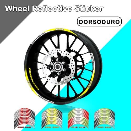 Strips Motorcycle Wheel Tire Stickers Car Reflective Rim Tape Motorbike Bicycle Auto Decals FOR Aprilia DORSODURO 1200 750