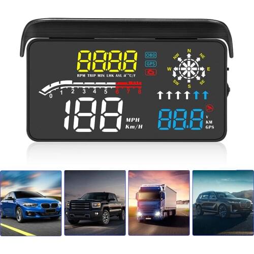 Universal HUD OBD2 Head Up Display Electronic Car Windscreen Projector OBD Scanner Speed Fuel Warning Alarm Data Diagnostic Tool