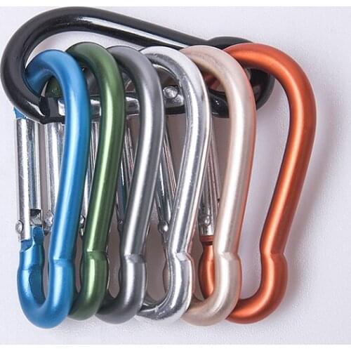Aluminum alloy Carabiner Key Spring Snap Clip Outdoor Camping Water Bottle Multiple colour Button the keys for Hasp tool