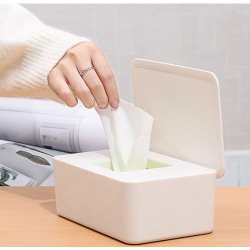 Dust-proof Desktop Tissue Box Holder Seal Baby Wipes Paper Storage Box Household Plastic Napkin Box Cover For Office Bathroom