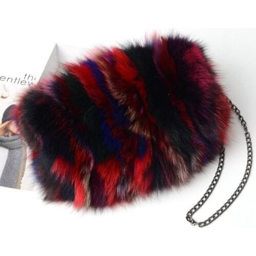 2020 Luxury Women Fluffy Bags Winter New Fashion Shoulder Bag Female Leopard Bag Chain Plush Handbag Soft Warm Fur Bag Hot