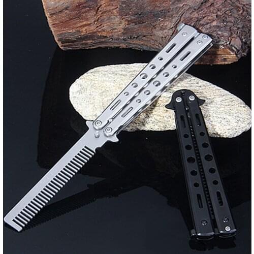 Folding Stainless Steel Hairbrush Training Comb Practice Brush Foldable Hairdressing Hairbrush for Salon Outdoor