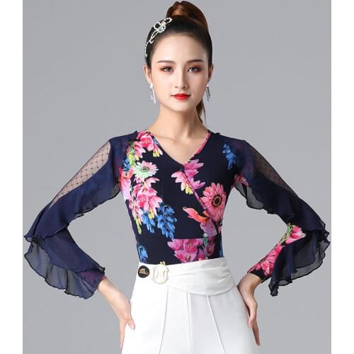 Latin dance leotard professional ballroom dance tops 2020 New V-neck one-piece dance clothes