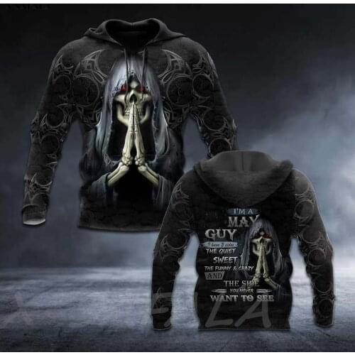 I'M A MAY GUY SKULL Death God Country 3D Printed Man Female Zipper HOODIE Pullover Sweatshirt Hooded Jersey Tracksuits