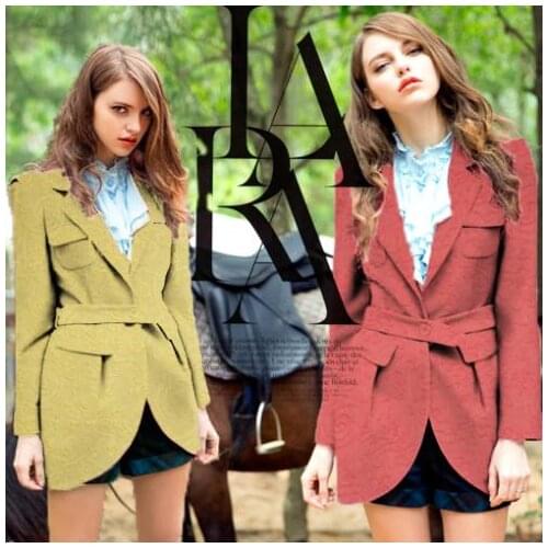 LEO&LIN Winter d disk flowers candy color set trench overcoat Woolen Cloth Sewing fabric