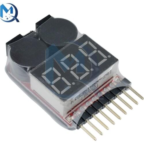 Buzzer Alarm BMS 1S 2S 3S 4S 5S 6S 7S 8S 1-8S 2 in 1 Lipo Li-ion Battery Voltage Indicator Tester For RC Car/Boat/Drone