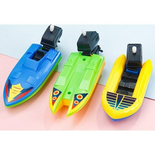 1pc Speed Boat Ship Wind Up Toy Float In Water Kids Toys Classic Clockwork Toys Summer Shower Bath Toys for Children Boys Toys