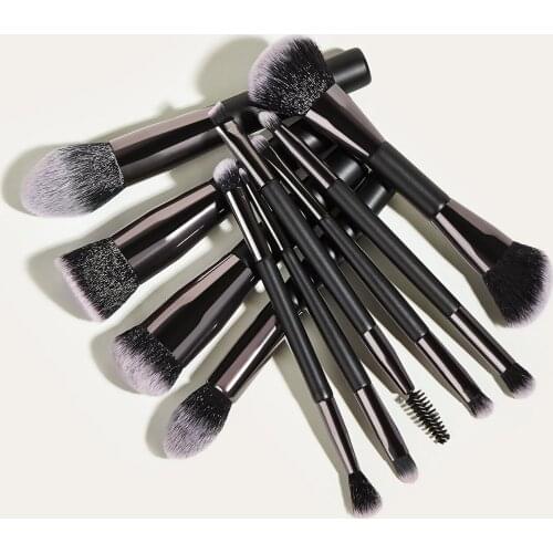 10 PCS Makeup Eyeshadow Rouge Lipstick Liquid Foundation Brushes Cosmetic Tools Soft Natural-synthetic Hair Brush Kits