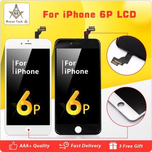 10PCS/LOT Grade AAA LCD Display Screen Assembly With Cold Glue Frame For iPhone 6 Plus Free Shipping DHL