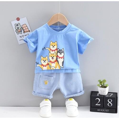 New Summer Baby Cartoon Clothes Children Boys Girls Fashion Cotton T-Shirt+Shorts 2Pcs/Sets Toddler Casual Costume Kid Tracksuit