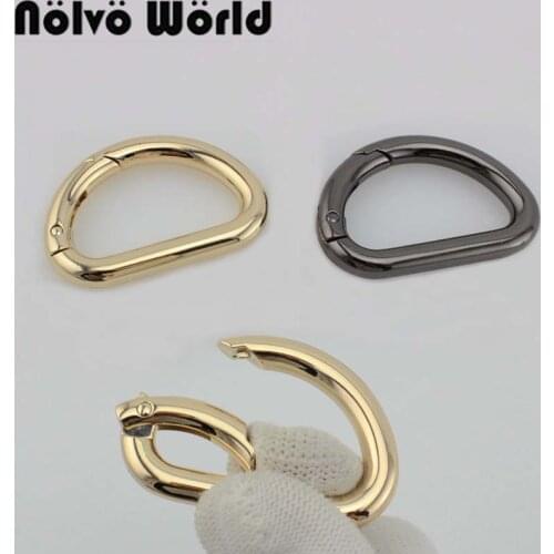 20-60pcs New 3colors 33*19mm spring opened d ring belt buckle hardware metal d-ring for bags