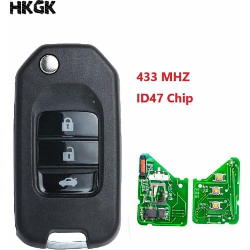 3 Buttons Remote Key 433MHz With ID47 Chip for Honda New Accord Fit XRV CITY GREIZ the 9th