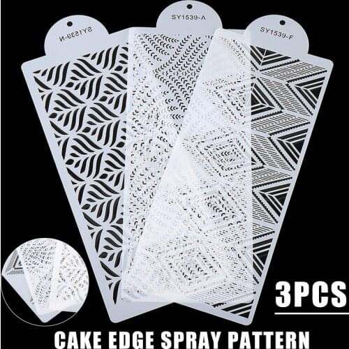 3Pcs Cake Stencils Decorating Side Decor Cakes Mould Baking Cupcake Cake Stencil Lace Border Cake Mold DIY Craft Baking Tool
