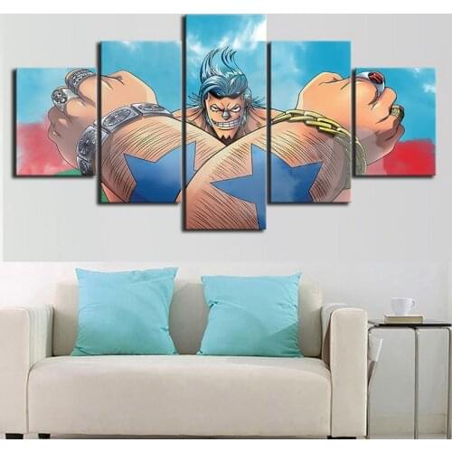 5 Panel One Piece Canvas Painting Animation Poster Prints Cartoon Pictures For Living Room Wall Art Home Decoration