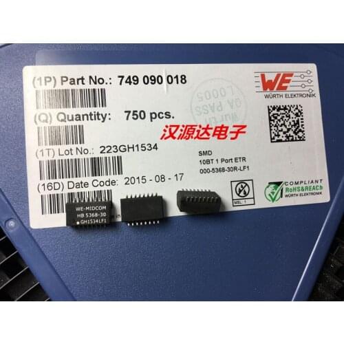 749090018 200UH 2KV turns ratio of 1: 1 SOP-16 foot patch network transformer