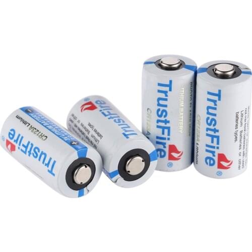Wholesale 100pcs TrustFire CR123A 3V 1400mAh Disposable Lithium Battery Li-ion Non-rechargeable Batteries for Camera Flashlights