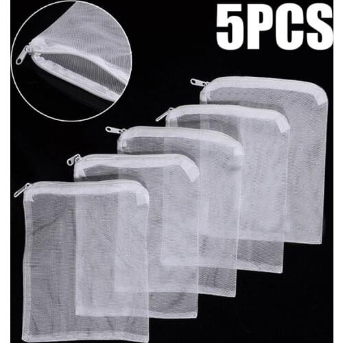 5 Pcs/Set Aquarium Filter Bag Fish Tank Mesh Bag For Bio Ball Carbon Media Ammonia Aquarium Fish Tank Pond