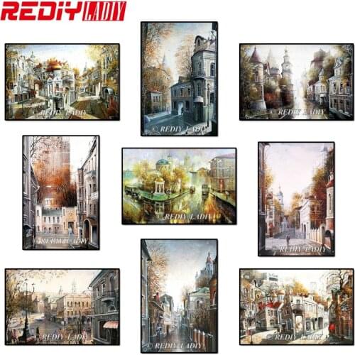 REDIY LADIY Diamond Embroidery Great City Diamond Painting Cross Stitch Square Rhinestones Landscape Mosaic Painting Needlework
