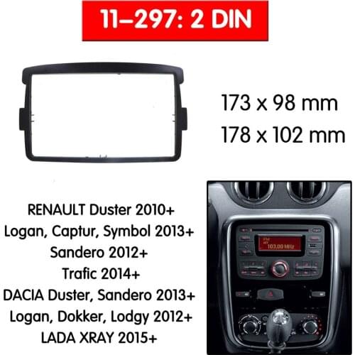 Car radio Frame Panel Auto Radio Stereo Fascia For RENAULT DUSTER 2010+ Dash Plate Facia Panel Mount Trim Kits Frame Adapter