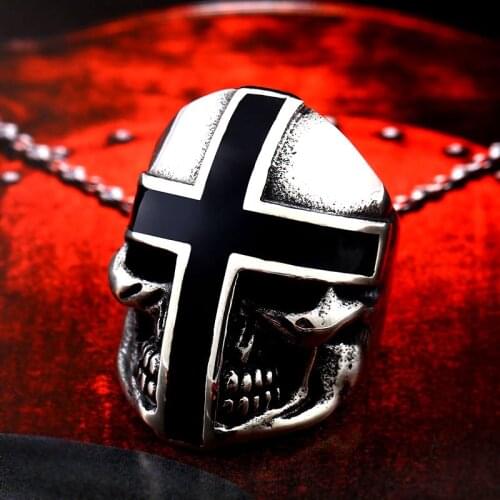 Beier 316L Stainless Steel ring New Design cross black Glue Domineering skull men ring Fashion Jewelry LLBR8-361R