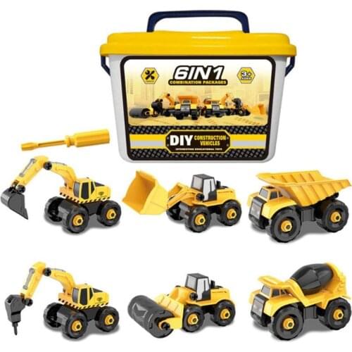Childrens Engineering Car Toy Simulation Excavator Toy Fighting Type Scooter Model Mini Engineering Car Set DIY Modeling