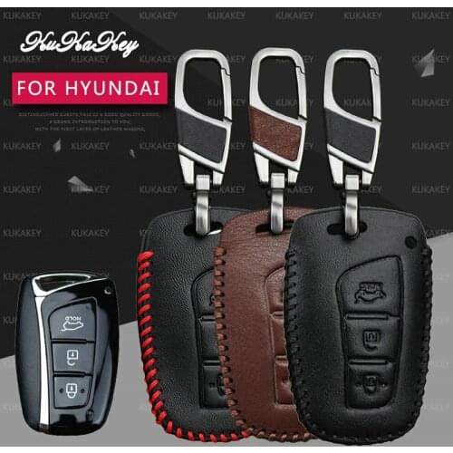 Remote Smart Car Key Case Cover For Hyundai IX45 Santa Fe Tucson GDI 2013-2015 Auto Key Leather Rings Holder Styling Accessories
