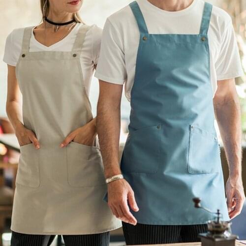 Polyester Cotton Crossback Apron Cafe Barista Bartender Waitstaff Pastry Chef Uniform Restaurant Hotel Bistro Cafe Work Wear E58