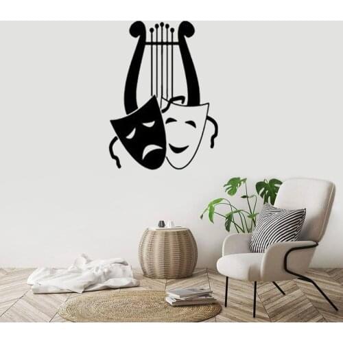Harp music living room TV background music school classroom wall stickers Decoration Bathroom Boys Bedroom Decor DW7468