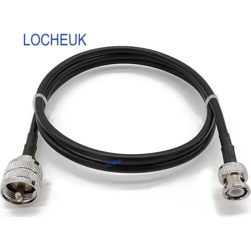 BNC Male to UHF PL-259 Male RG58 Cable For Vehicle CB Mobile Two Way Radio Ham Radio FM Transmitter Power 1/2/5/8/10/12/15M