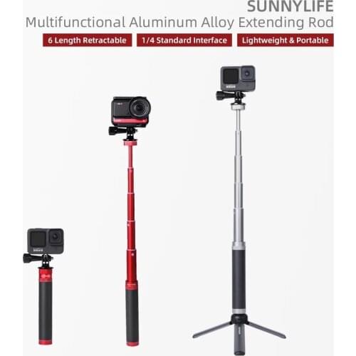 Camera Aluminum Alloy Extension Rod Handheld Retractable Selfie Stick Accessories for POCKET 2/GoPro /OM 4/Osmo Action/ Insta360