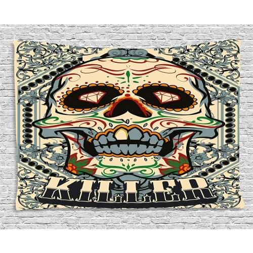 Sugar Killer Calaveras Framework Day of The Dead Vintage Gothic Design Print Wide Custom