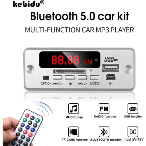 Kebidu Bluetooth5.0 MP3 Decoding Board Module Wireless Car USB MP3 Player TF Card Slot / USB / FM / Remote Decoding Board Module