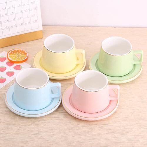 Creative Solid Color Heat-Resistant Breakfast Milk Mug Black Tea Coffee Porcelain Mugs Office Juice Drink Cup Ceramic Gift Cup