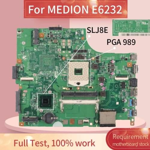 For MEDION E6232 PGA 989 Notebook motherboard Mainboard 11296-2 DDR3