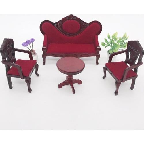 Dollhouse Miniature Furniture Mini Sofa 1/12 Decor Accessories Sets