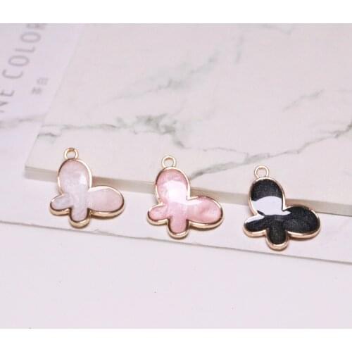 MRHUANG 10pcs/lot Insect Butterfly Enamel Charms Pendant Braclets Jewelry finding DIY Craft more fashion