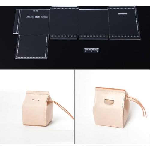 1 Set DIY Mini Bag Coin Bag Acrylic Leather Template Home Handwork Leathercraft Tools 8.5*11*8.5cm