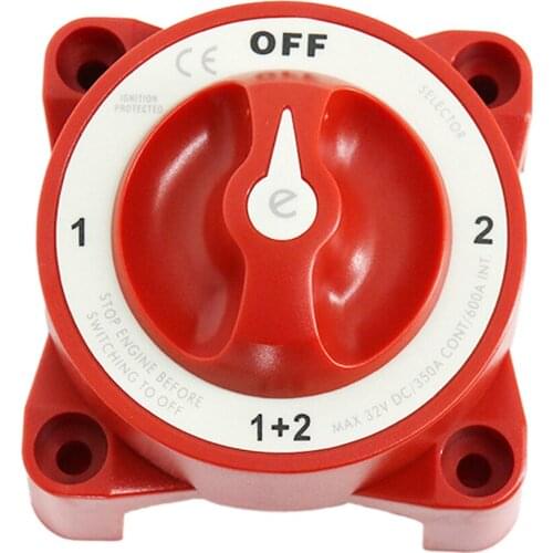 New Style Four Gear Dual Battery Switch Selector Safety Shut Off Disconnect Red