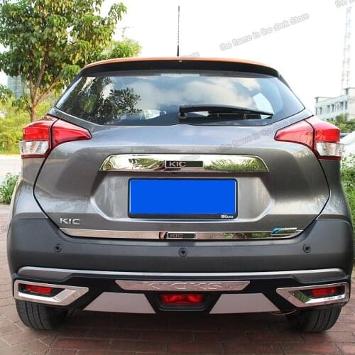 Stainless Steel Car Rear Door Trim Tailgate Styling Decoration for Nissan Kicks 2017 2018 2019 2020 2021 Accessories Auto Parts