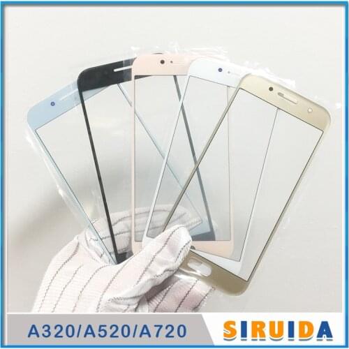 12pcs Top Quality LCD Front Outer Lens For Samsung Galaxy A320 A520 A720 A3 A5 A7 2017 Touch Screen Glass Replacement