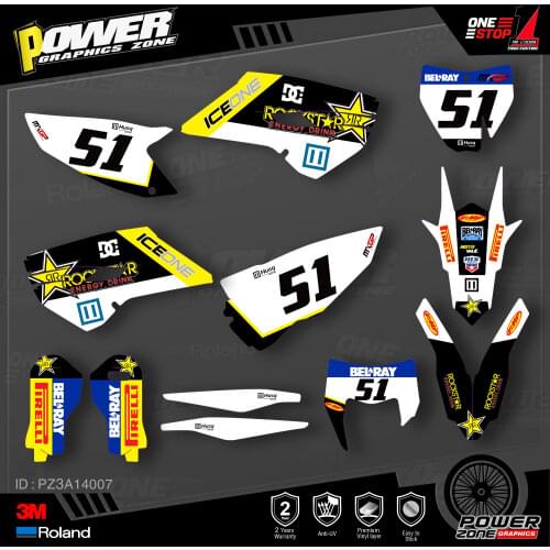 PowerZone Custom Team Graphics Decals 3M Stickers Kit For Husqvarna Sticker Decal 2014-15 TC FC 2015-16 FE TE 125 to 450cc 07