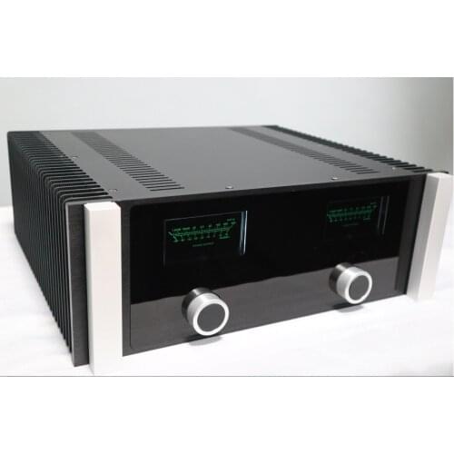 All Aluminum Power Amplifier Case With Silver Handle VU Meter Class A Rear Chassis All Aluminum Chassis