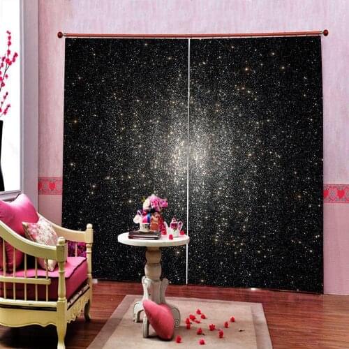Custom 3D Curtains Starry Night Sky Window Curtains for Living Room Bedroom Kids Curtains home Drapes (left and right Side)
