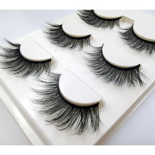 2019 NEW 3 pairs mink eyelashes natural fake eye lashes make up handmade 3d mink lashes false lash volume eyelash extension