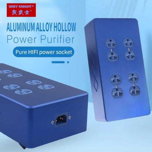 GREY KNIGHT HiFi Power Filter Gold-plated/Rhodium US Audio Power Purifier Household Power Socket 8 Power outlet